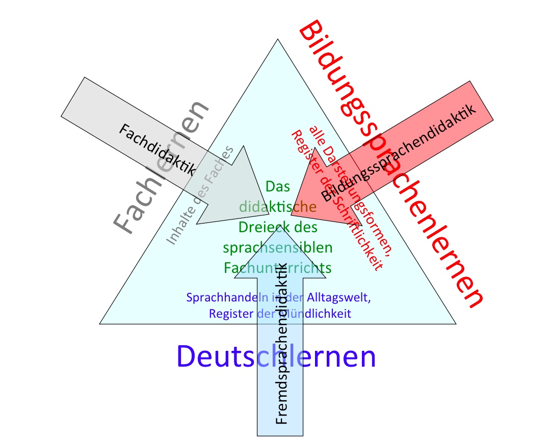 Didaktisches Dreieck des sprachsensiblen Fachunterrichts
